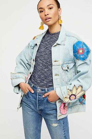 Specialty Floral Denim Jacket By Rialto Jean Project At Free People